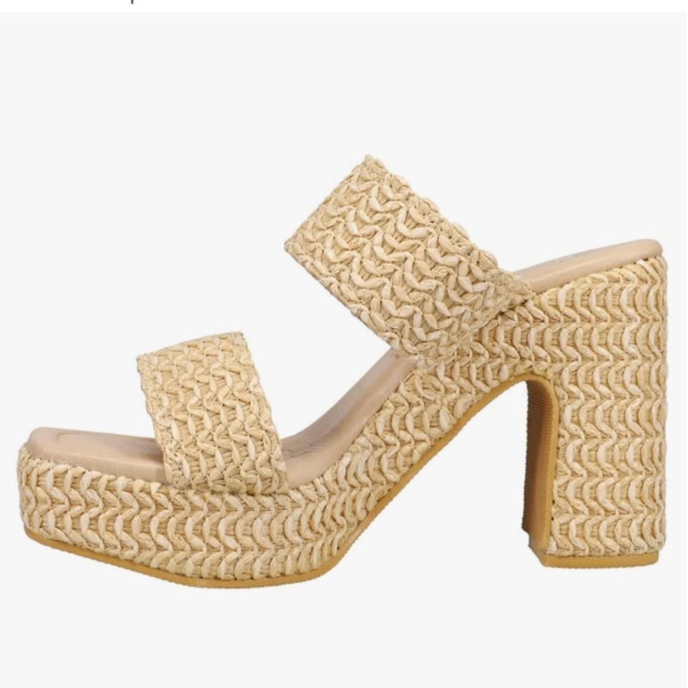 beach by matisse gem platform sandal natural - size 8, NWT